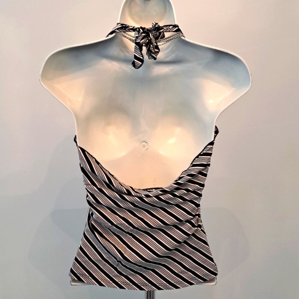 bebe Striped Rhinestone Top - Picture 2 of 3